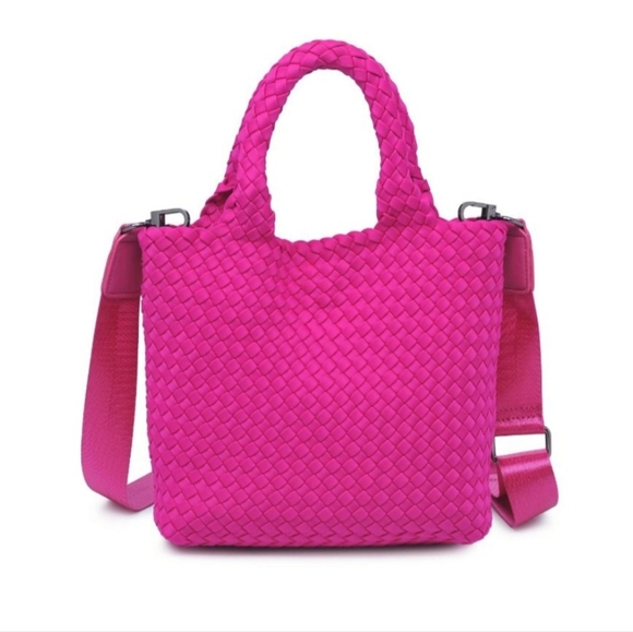 #478 SALE 🛑78 FINAL PRICE! FABULOUS BOHO TRENDY Small Woven Neoprene Crossbody - Picture 2 of 7